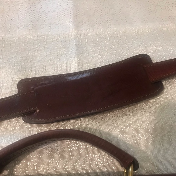 Jack George cognac color Leather Adjustable Strap Crossbody Briefcase - Picture 11 of 16